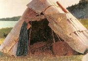 Eastman Johnson Ojibwe Wigwam at Grand Portage oil painting artist